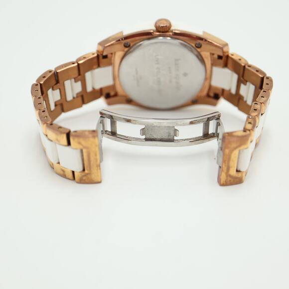Kate Spade Womens Rose Gold Tone White Watch 37mm Dial Bracelet w New Battery main image 6
